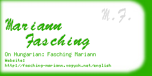 mariann fasching business card